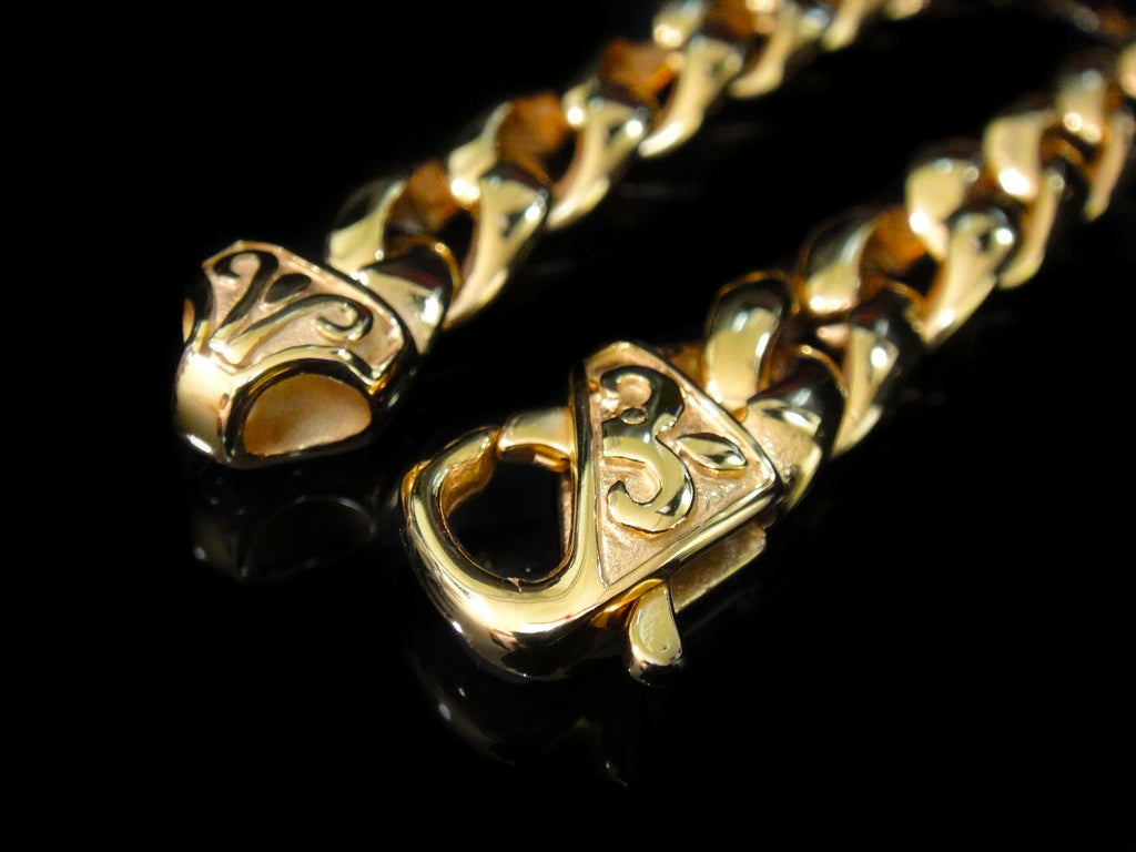 Gold Classic Cowboy Smooth Rolo Chain Bracelet Tb141