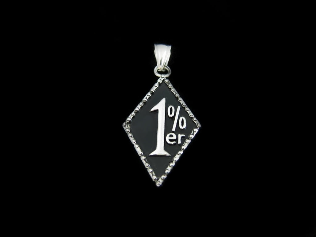 Silver BLACK 1% Er Crazy Outlaw Biker Pendant TP61