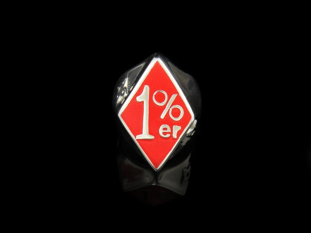 Red 1% Er Diamond Silver Ring TR155