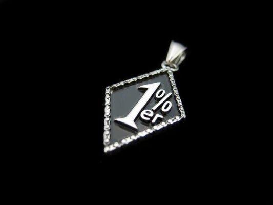 Silver BLACK 1% Er Crazy Outlaw Biker Pendant TP61