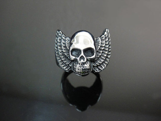 Expendable Heavy Wing Skull Freedom Ring TR132